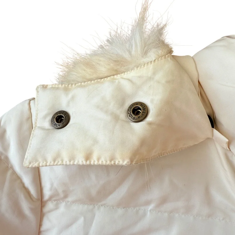 Weekend MaxMara Down Filled Long Length Belted Fur Trim Hood Women's Size 4 - Picture 4 of 14